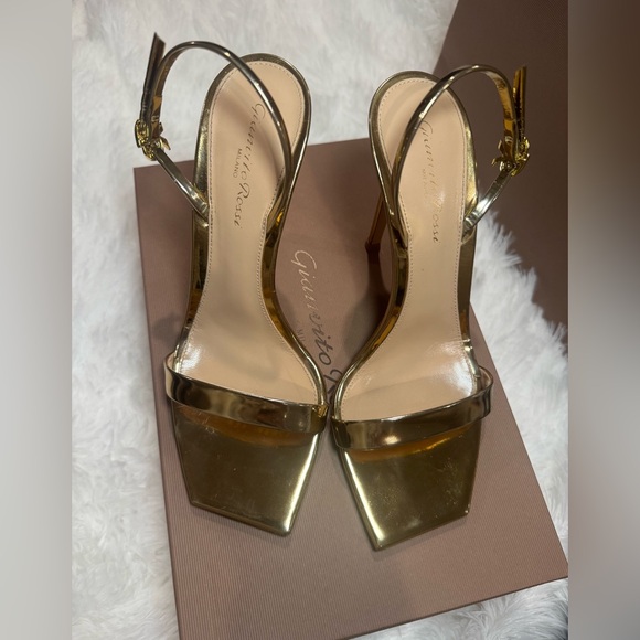 Gianvito Rossi Metallic Gold Heels - Picture 2 of 16